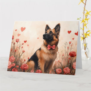 Carte Berger belge avec des roses - Saint-Valentin