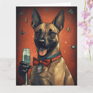 Carte Berger belge malinois Nouvel An 