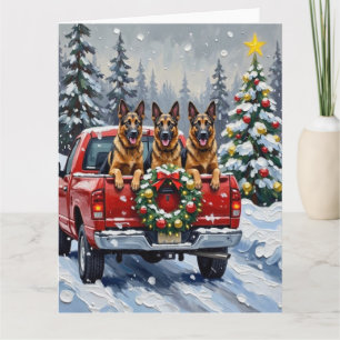 Carte Berger Belge Noël Camion Rouge Fêtes