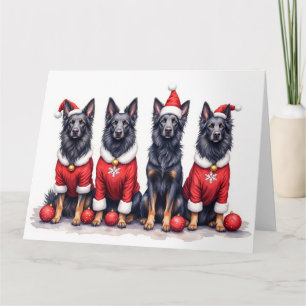 Carte Berger belge Noël Robe Chapeau de Père Noël