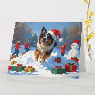 Carte Berger belge Scène de neige festive de Noël