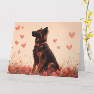 Carte Berger d'Anatolie avec des Roses - Saint-Valentin