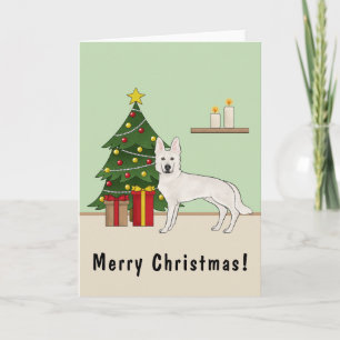 Carte Berger suisse blanc Arbre de Noël GSD blanc