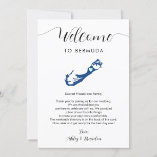 Carte Bermudes Mariage Bienvenue Lettre Itinéraire
