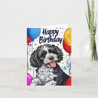 Carte Bernedoodle avec Ballons