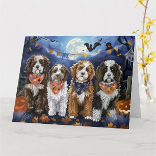 Carte Bernedoodle Halloween Éffrayant