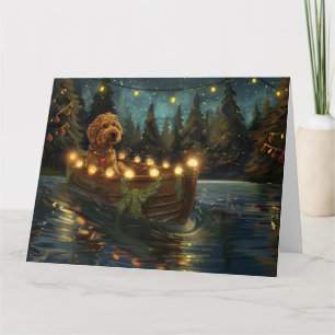 Carte Bernedoodle Noël Festival Voyage