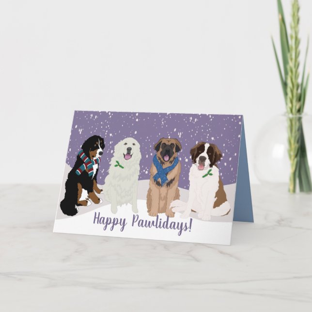 Carte Bernese Leonberger Pyrénées St Bernard Noël (Devant)
