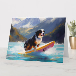 Carte Bernese Mountain Beach Surf Paining