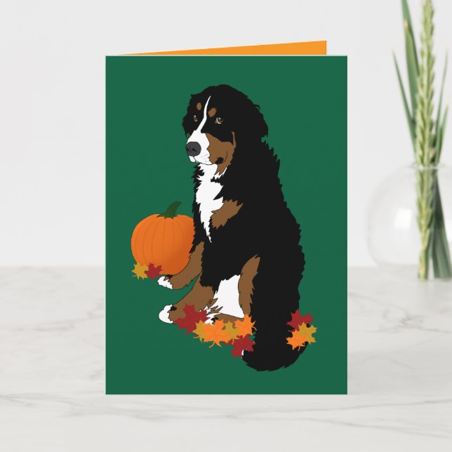 Carte Bernese Mountain Dog Automne Blair (Devant)