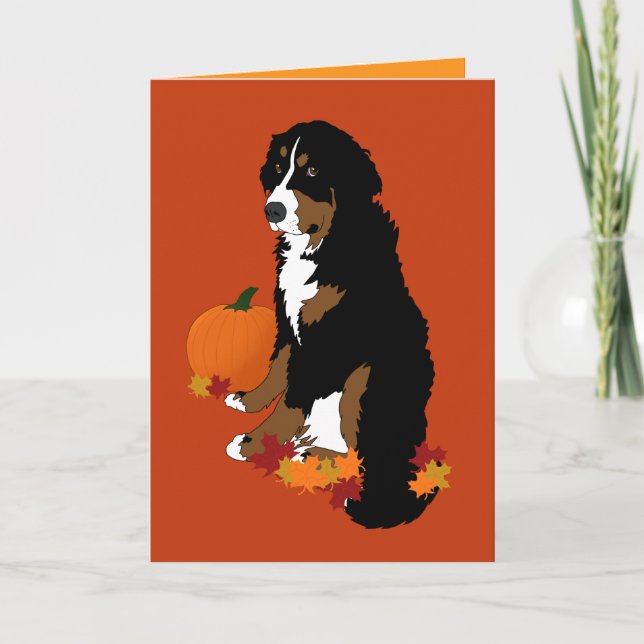 Carte Bernese Mountain Dog Automne Blair (Devant)