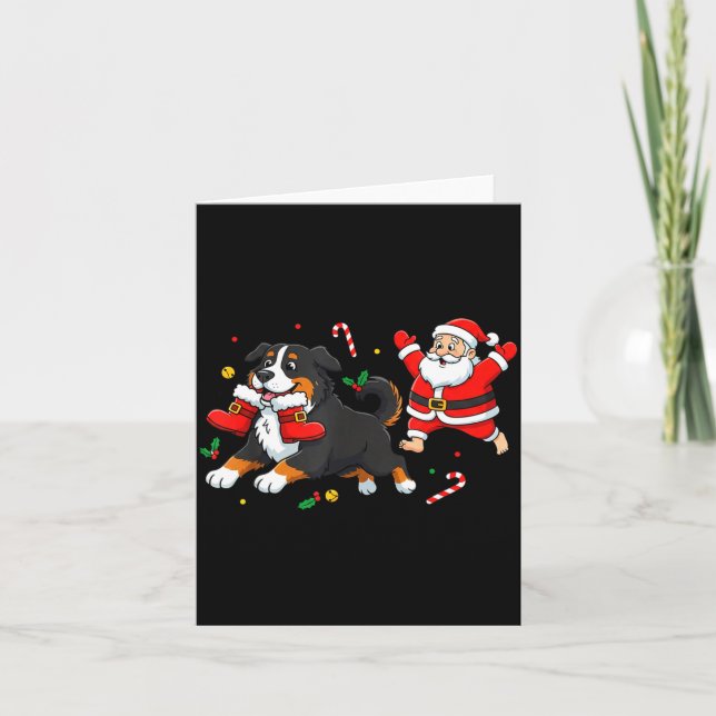 Carte Bernese Mountain Dog Santa Claus Boots Christmas W (Devant)