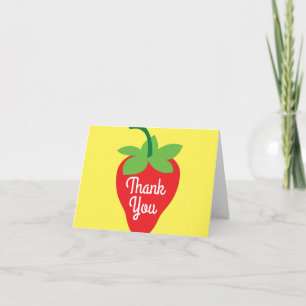 Carte Berry 1er Anniversaire mignonne fraise colorée Mod
