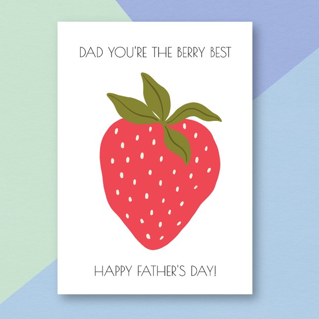 Carte Berry Best Dad Funny Strawberry Fête des pères Car (Créateur téléchargé)