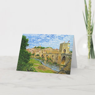 Carte Besalu crayon de couleur espagnole