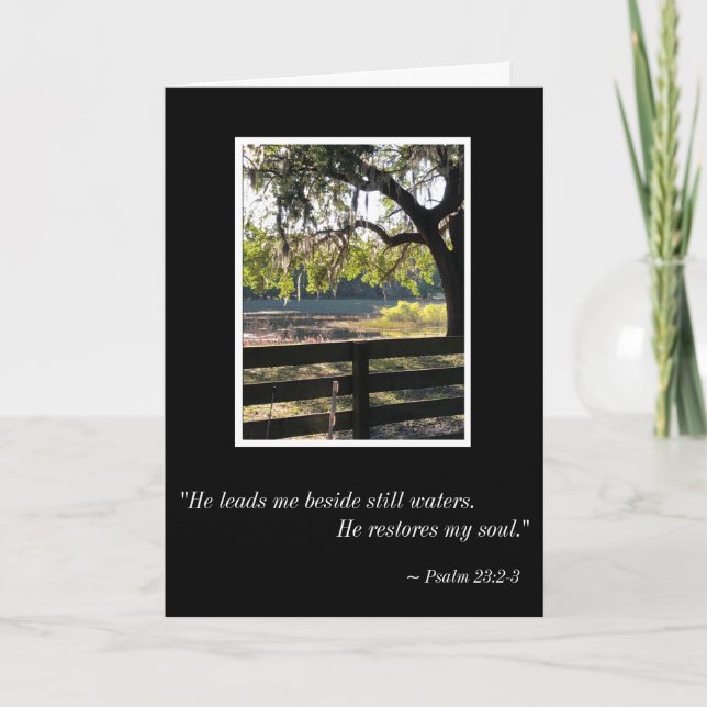 Carte Beside the Still Waters - Psalms 23 Sympathy Card (Devant)