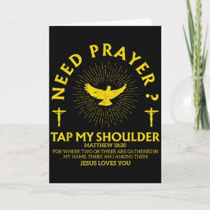 Carte Besoin de prière tapez sur mon épaule Foi chrétien