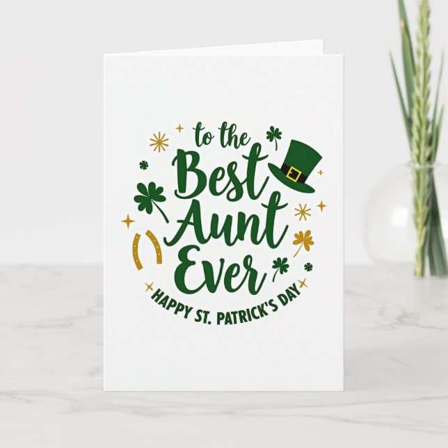 Carte Best Aunt St Patricks Day Card (Devant)