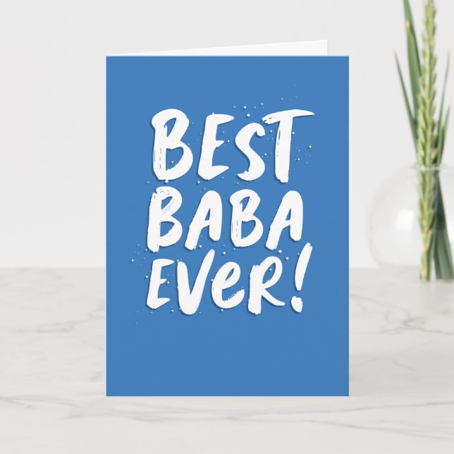 Carte Best Baba Ever fun moderne bleue Fête des pères Ca (Devant)