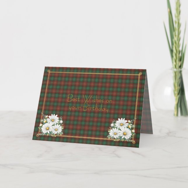 Carte Best Birthday Wishes Prince Edward Island Tartan (Devant)