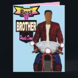 Carte Best Brother Met en échec l'anniversaire afro-amér<br><div class="desc">Donnez cette carte de jour d'anniversaire cool à votre frère,  avec un Africain Américain sur une moto,  avec les mots "Meilleur frère #1 donne vers le bas.</div>