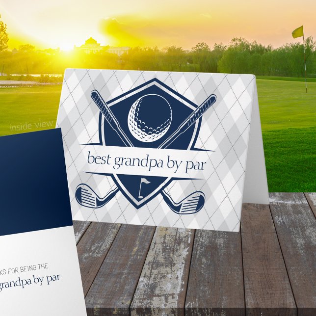Carte Best By Par Par Personnalisé Marine Golf Folding C (Golf Best by Par Best in the Game Folding Gift Greeting Card for Him or Her)