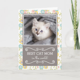 Carte Best Cat Mom Photo Mother's Day