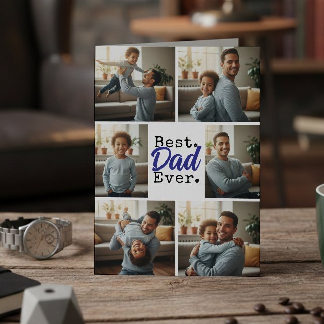 Carte Best Dad Ever Photo Collage Birthday Father's Day (Créateur téléchargé)