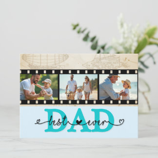 Carte Best Dad Ever Vintage Photo Camera Film Card