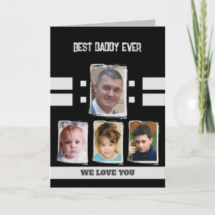 Carte Best daddy 4 photos vous aiment noir gris