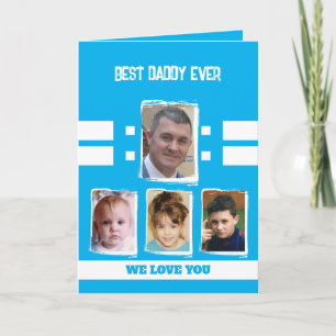 Carte Best daddy 4 photos vous aimez ciel bleu blanc
