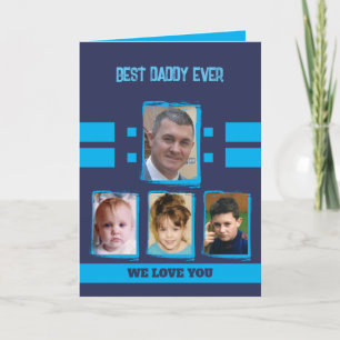 Carte Best daddy 4 photos vous aimez marine ciel bleu