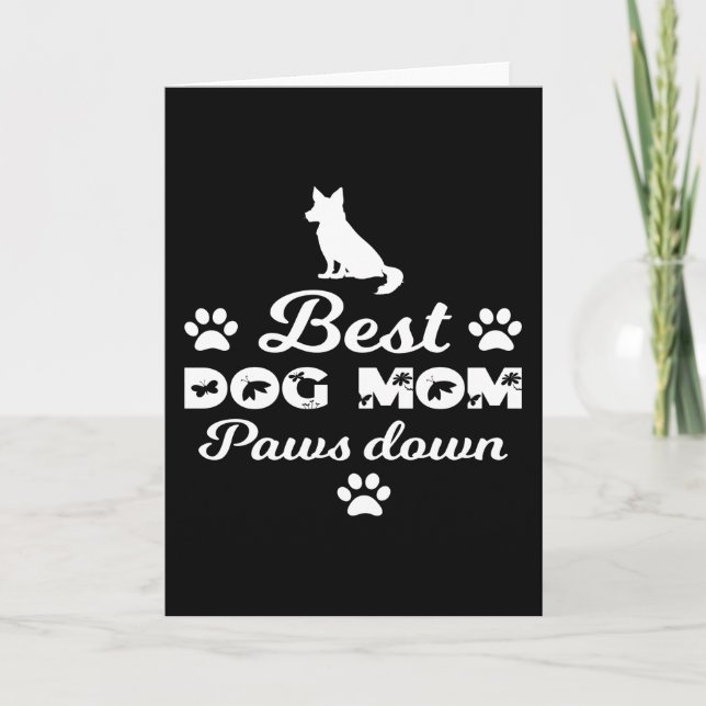 Carte Best Dog mom paws down (Devant)