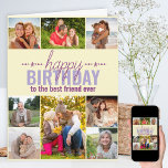Carte Best Friend Birthday Photo Collage Personalized<br><div class="desc">Personnalized Birthday card which you can customize for anyone ! The photo template is ready for you to add 8 of your favorite photos and personalize the text inside and out. The sample wording on the front reads "happy birthday to the best friend ever" and you could customize this to...</div>