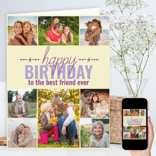 Carte Best Friend Birthday Photo Collage Personalized