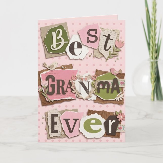 Carte Best Grandma Ever Mother's Day Scrapbook Photo (Devant)