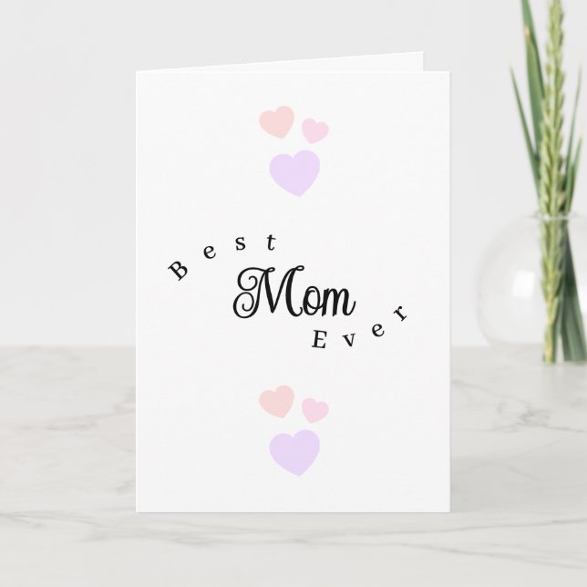 Carte Best Mom Ever Modern Happy Mother's Day Hearts (Devant)