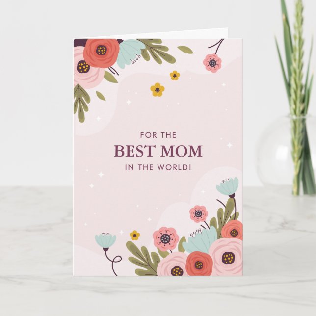 Carte Best Mom In The World Mother's Day Card (Devant)