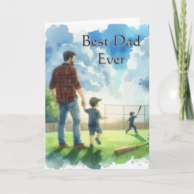 Carte Best Papa Fête des pères Baseball (Devant)