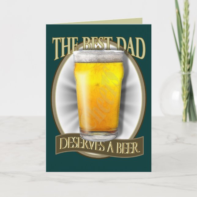 Carte Best Papa Mérite Une Bière (Devant)