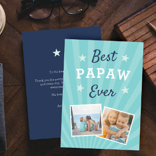 Carte Best Papaw Ever Father's Day Flat Photo
