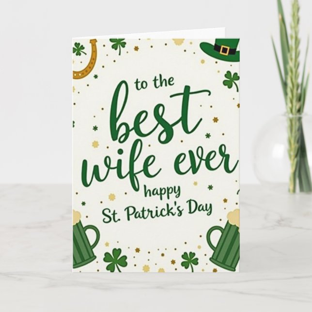 Carte Best Wife Happy St Patricks Day Card (Devant)