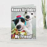 Carte Bestfriend Funny Cute Dog Birthday Card<br><div class="desc">Come and support thank you!</div>