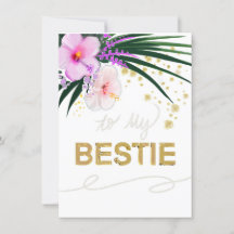 Carte Bestie avec accents Floral et Or