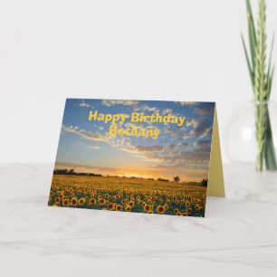 Carte Bethany Joyeux Sunflowers d'anniversaire au couche