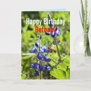Carte Bethany Texas Bluebonnet Joyeux anniversaire