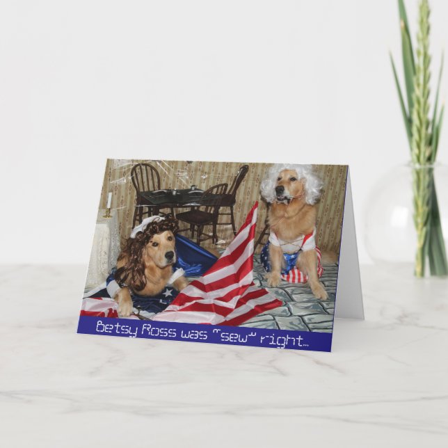 Carte Betsy Ross d'or coud le drapeau pour 4 juillet (Devant)