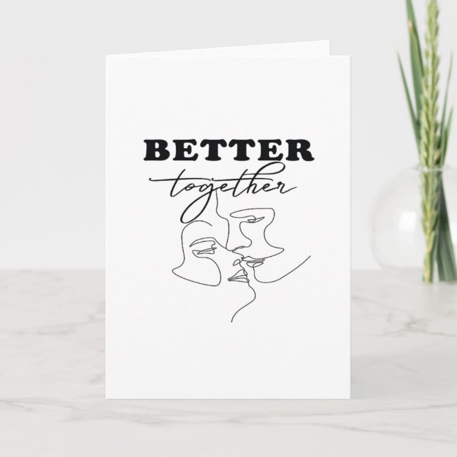 Carte Better Together Kissing Romantic Design  (Devant)