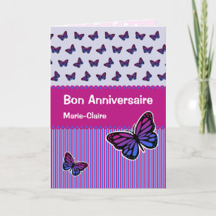 Carte Beurre anniversaire nom personnalisé français