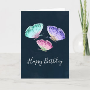 Carte Beurre d'aquarelle couleur mignonne Anniversaire